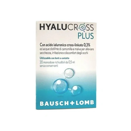 Bausch Lomb Hyalucross Plus Multifunctional Eye Drops - 20 Single-Dose Vials