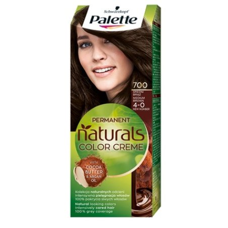 Palette Permanent Naturals Color Cream Hair Dye With Cocoa Butter And Argan Oil 700 4-0 Medium Brown