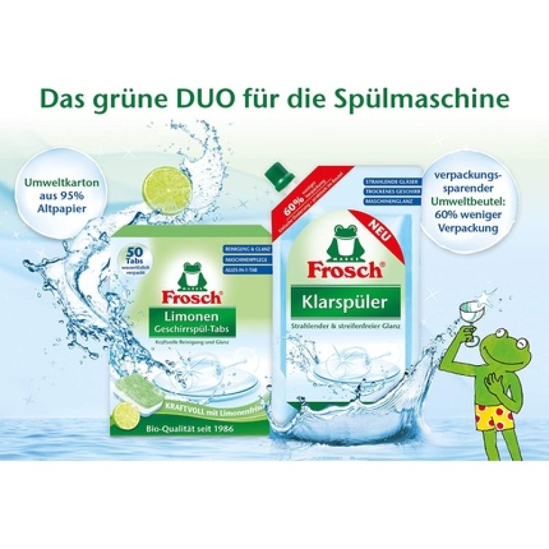 Frog Lime Dishwashing Tabs, Eco-Friendly, With Water Soluble Foil