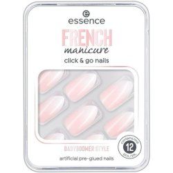 Essence French Manicure Click & Go Nails Ongles des mains Rose, Blanc Monochromatique 12 pièce(s) Boîte