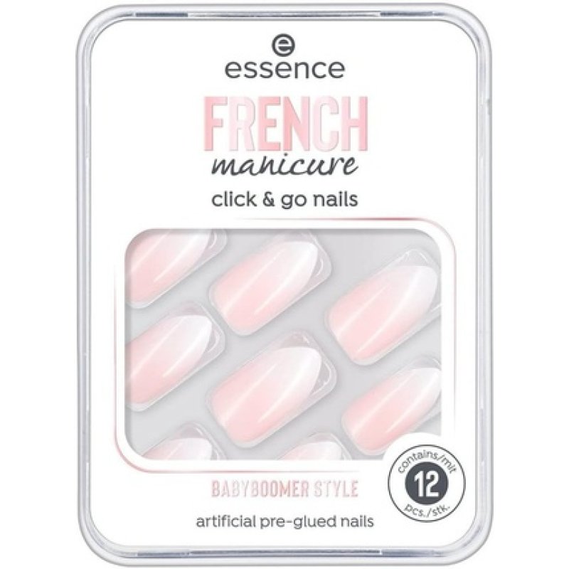 Essence French Manicure Click & Go Nails Finger nails Pink, White Monochromatic 12 pc(s) Box