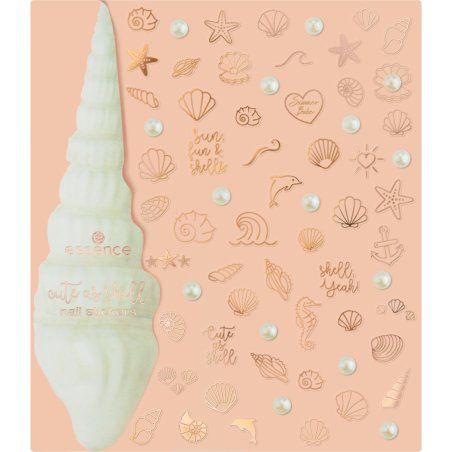 Essence cute as shell nail stickers 65 pc(s) Gold, White