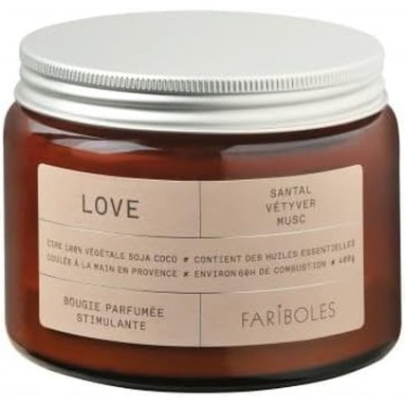 Fariboles Love Scented Candle Stimulating Sandalwood Vetiver Musk 400g