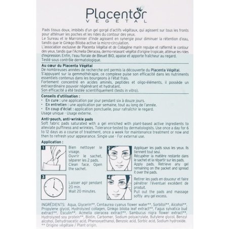 Placentor Vegetal Anti-Pouch Anti-Wrinkle Pads 6 x 3g