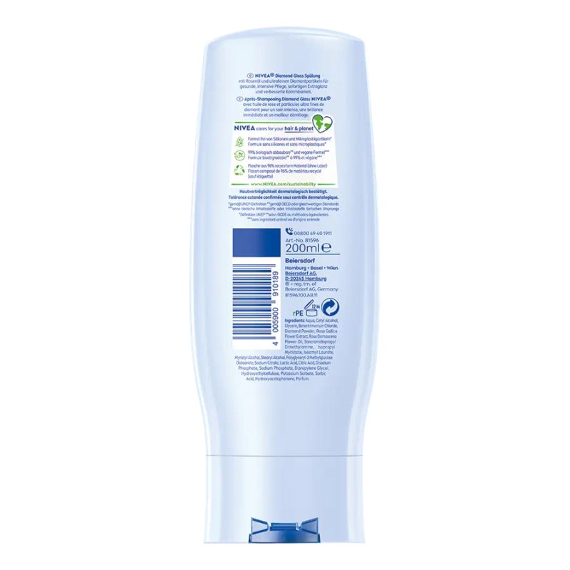 NIVEA Diamond Gloss Non-professional hair conditioner 200 ml Women