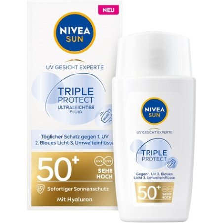 NIVEA SUN Sunscreen with SPF 50 Triple Protect Sun Protection Fluid 40ml