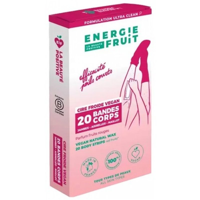 Energy Fruit Cold Wax Strips for Body - 20 Strips