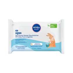 NIVEA Baby AQUA Wet Wipes for Gentle Cleansing of Sensitive Skin 57 Wipes