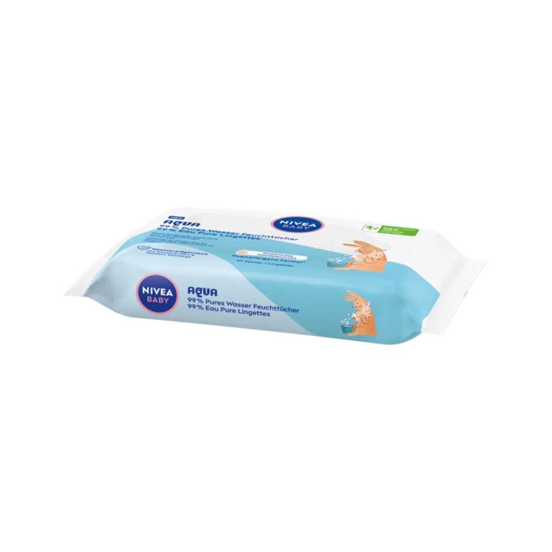 NIVEA Baby AQUA Wet Wipes for Gentle Cleansing of Sensitive Skin 57 Wipes