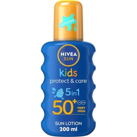 NIVEA Sun Kids Protect & Care SPF 50 Coloured Spray 200ml Sunscreen Moisturizing Spray