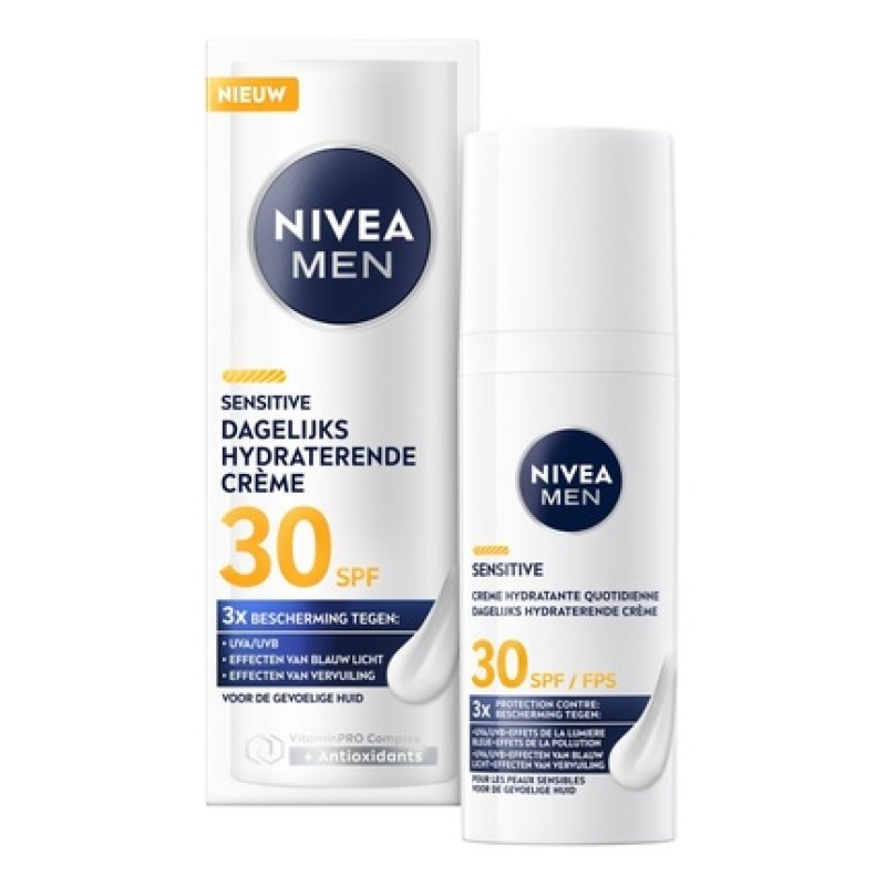 Nivea Men's Sensitive Triple Protect Moisturiser Spf30