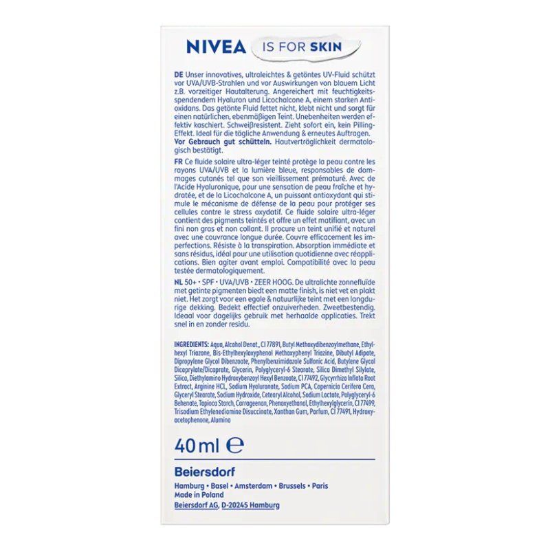 NIVEA 4006000172378 sunscreen Sunscreen fluid Face 50 Adults