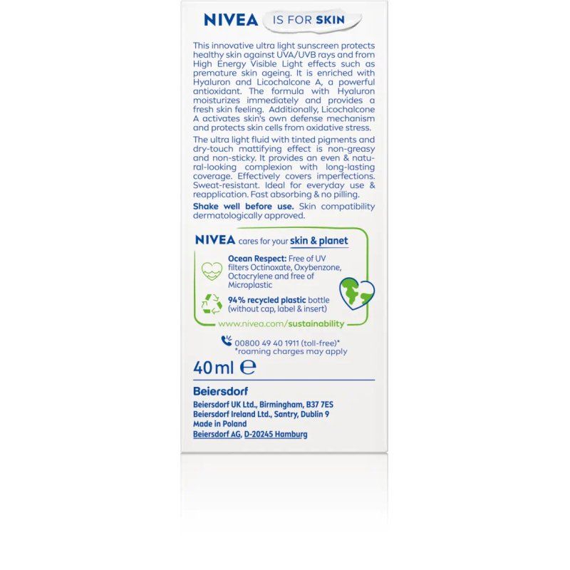 NIVEA 4006000172378 sunscreen Sunscreen fluid Face 50 Adults