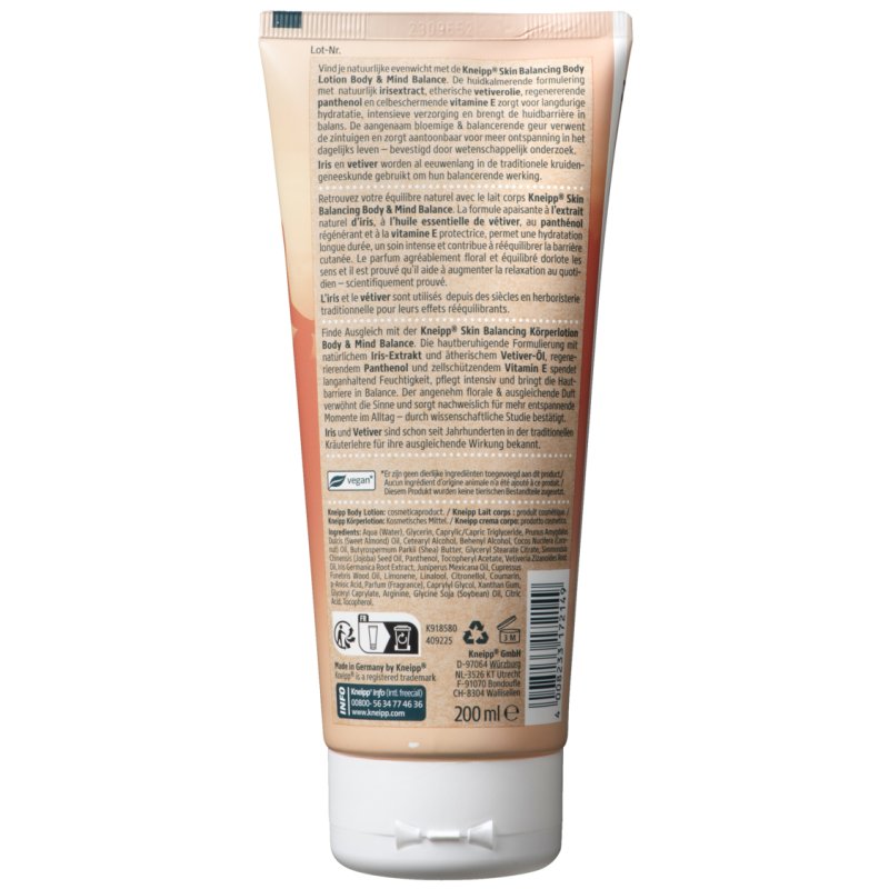 Kneipp Body Mind Balance Body Lotion - Iris And Vetiver - 200 Ml