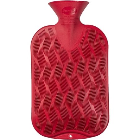 Fashy 2L Cranberry Single Ribbed Hot Water Bottle