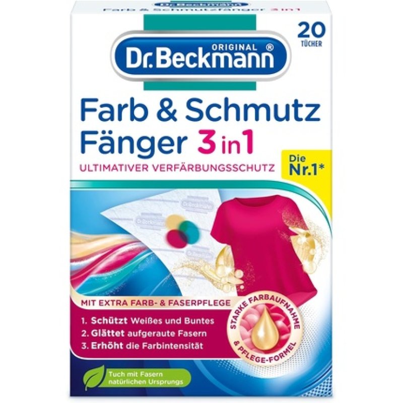 Dr. Beckmann Color and Dirt Catcher 3in1 with Extra Color and Fiber Care 20 Sheets