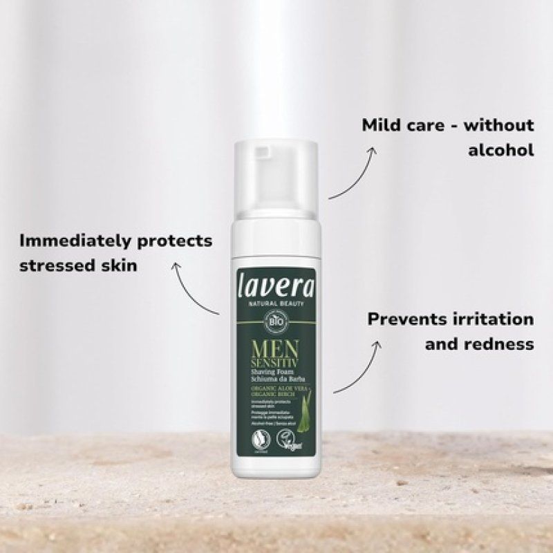 Lavera Men Sensitive Shaving Foam - Alcohol-Free for Sensitive Skin - Gentle