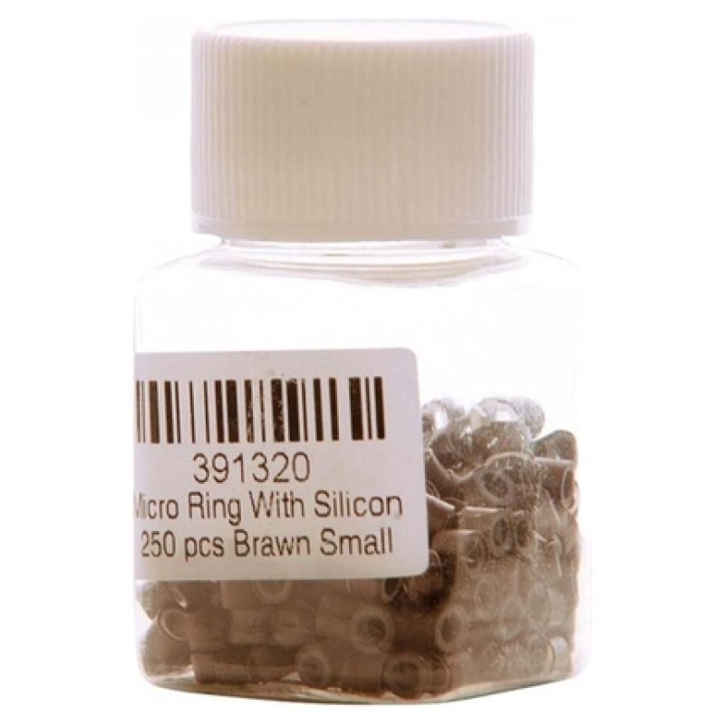 Dreamfix Micro Ring Silicon - 250 Pieces, Brown, Small Size