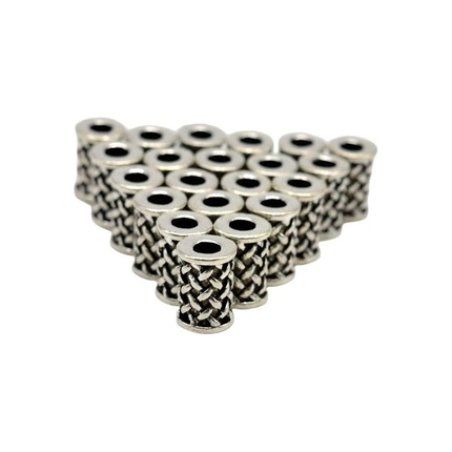 Dreamfix Large Hole Tibetan Style Silver Hair Beads - 12 Pieces