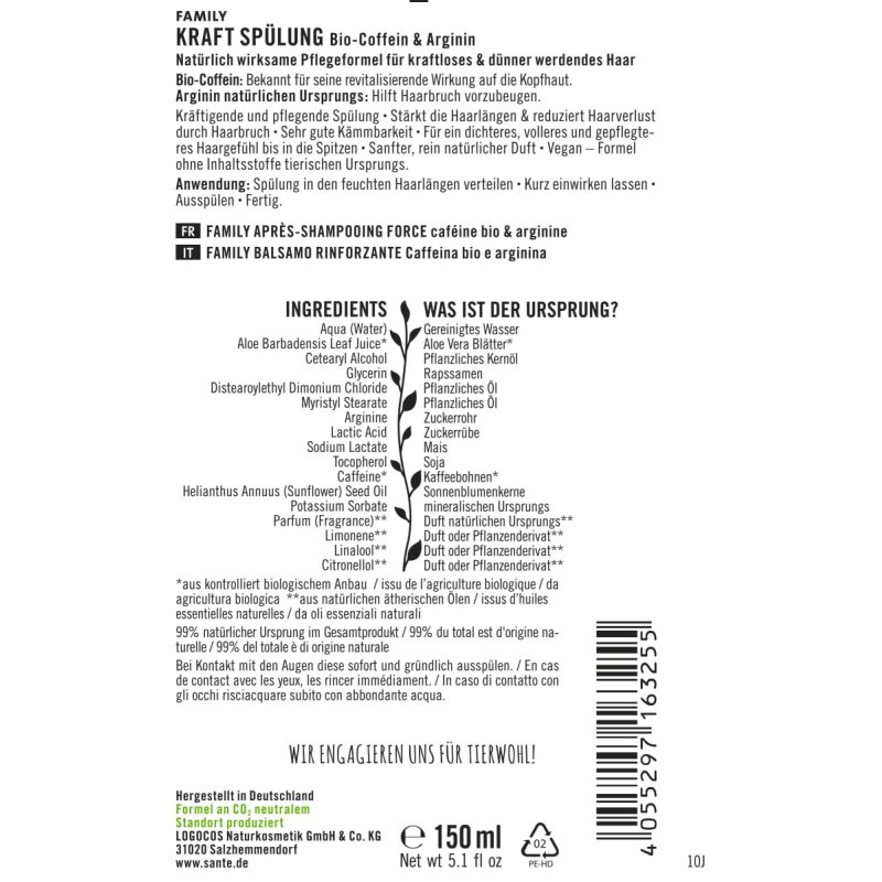 SANTE 4055297163255 Après-shampoing non-professionnel 150 ml Unisexe