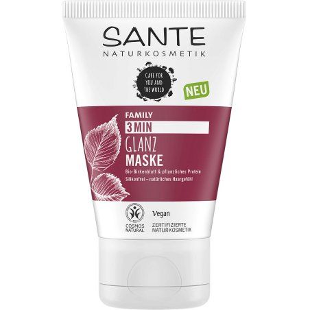 Sante Naturkosmetik Glossy Shine Mask with Organic Birch Leaf Extract and 3-Fold Protein