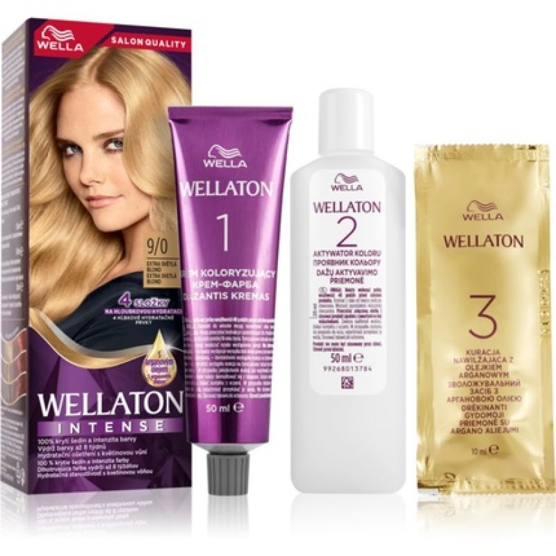 Wella Wellaton Intense Permanent Hair Color with Argan Oil 9/0 Very Light Blonde - 1 piece
