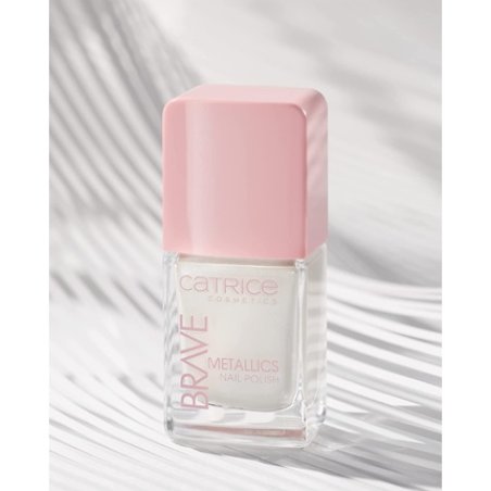 Catrice Brave Metallics Nail Polish 10.5ml - Sweet As Sugar No. 02 White Long-Lasting Metallic Vegan Formula