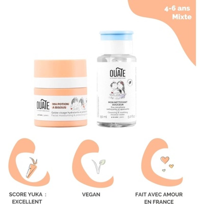 OUATE Mes Soins à Bisous Discovery Face Care Set for Children 4-6 Years - 1 Moisturizing Treatment 30ml 1 Face