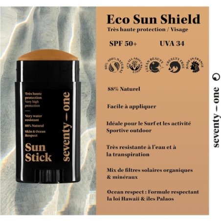 SeventyOne Percent The Pacha Mama Sun Stick SPF 50 Vegan Face Sun Stick Very High Protection Very Waterproof UVA 34