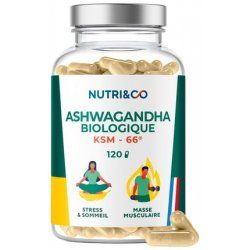 Nutri&Co Ashwagandha KSM-66 Organic Food Supplement 120 Capsules
