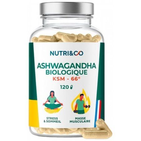 Nutri&Co Ashwagandha KSM-66 Organic Food Supplement 120 Capsules