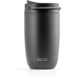 EQUA 300ml Stainless Steel Thermo Cup Double Insulated Keeps Drinks Hot for up to 4 Hours 100% Leakproof Black