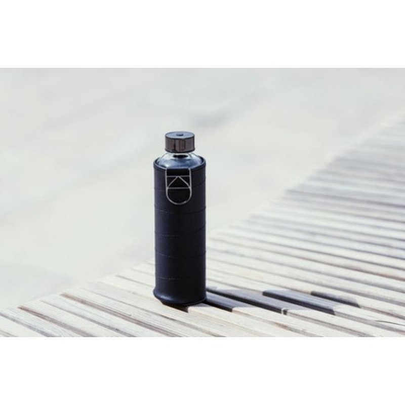 Equa Glass Water Bottle 750 Ml Mismatch With Cover - Graphite