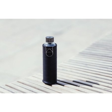 Equa Glass Water Bottle 750 Ml Mismatch With Cover - Graphite