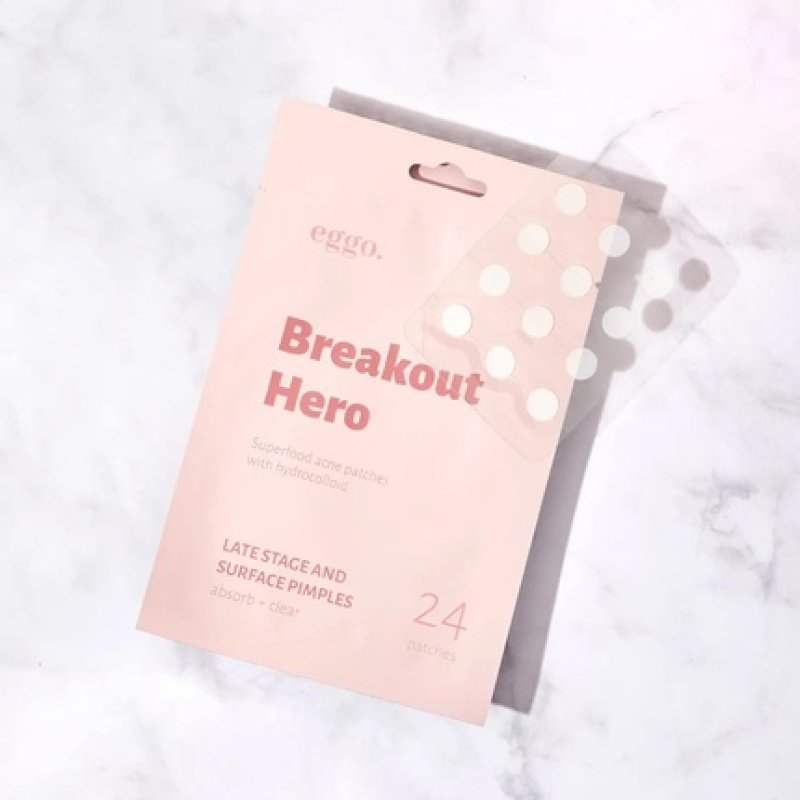 Eggo Breakout Hero Hydrocolloid Pimple Patch 24 Pieces Pimple Cleaning Stickers for Mature Pimples Acne Patches that