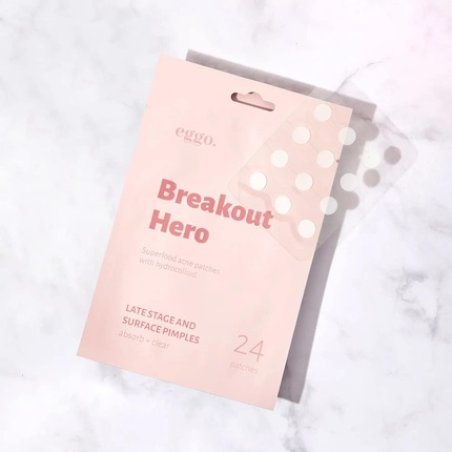 Eggo Breakout Hero Hydrocolloid Pimple Patch 24 Pieces Pimple Cleaning Stickers for Mature Pimples Acne Patches that