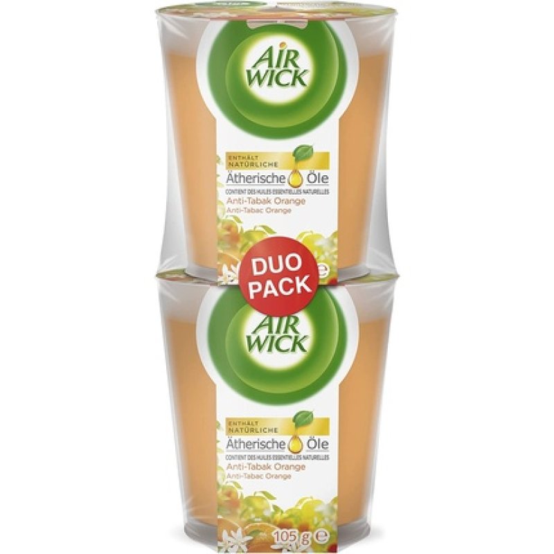 Air Wick Feel-Good Scented Candle In A Glass Anti-Tobacco - Scent: Orange - Contains