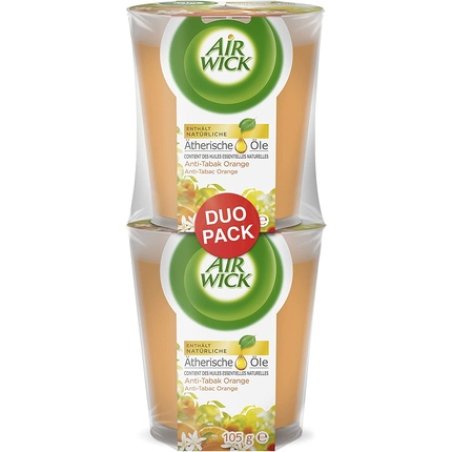 Air Wick Feel-Good Scented Candle In A Glass Anti-Tobacco - Scent: Orange - Contains