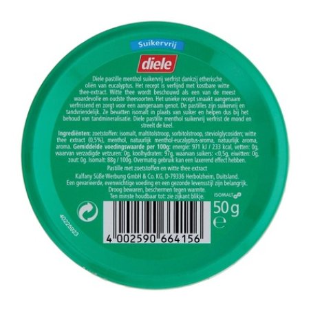 Diele Menthol Pastilles Sugar-Free