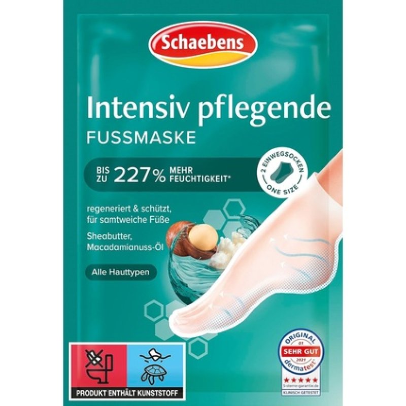 Schaebens Intensive Nourishing Foot Mask with Shea Butter and Macadamia Nut Oil for All Skin Types