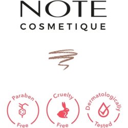 NOTE COSMETIQUE Natural Look Eyebrow 2 in 1 Eyebrow Pencil with Spoolie Brush Waterproof Double-Sided Wooden Pencil