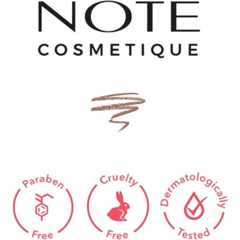 NOTE COSMETIQUE Natural Look Eyebrow 2 in 1 Eyebrow Pencil with Spoolie Brush Waterproof Double-Sided Wooden Pencil