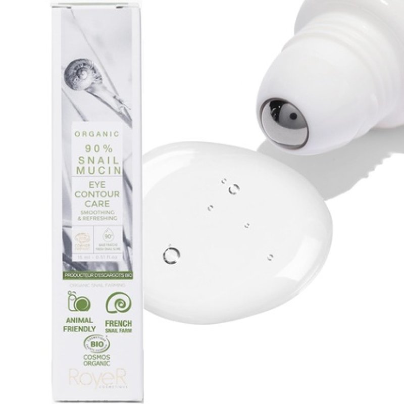 RoyeR Cosmetique 100% Pure Snail Mucin Eye Cream Certified Organic and Cruelty Free Made In France Natural Luxury Eye