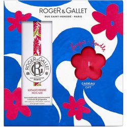 Roger & Gallet Ginger Red Scent Water Gift Set 100ml with Free Scented Candle 85g