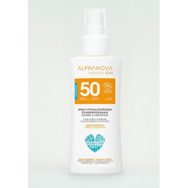 Alphanova Sun SPF50 Travel Size Fragrance Free Organic 90g