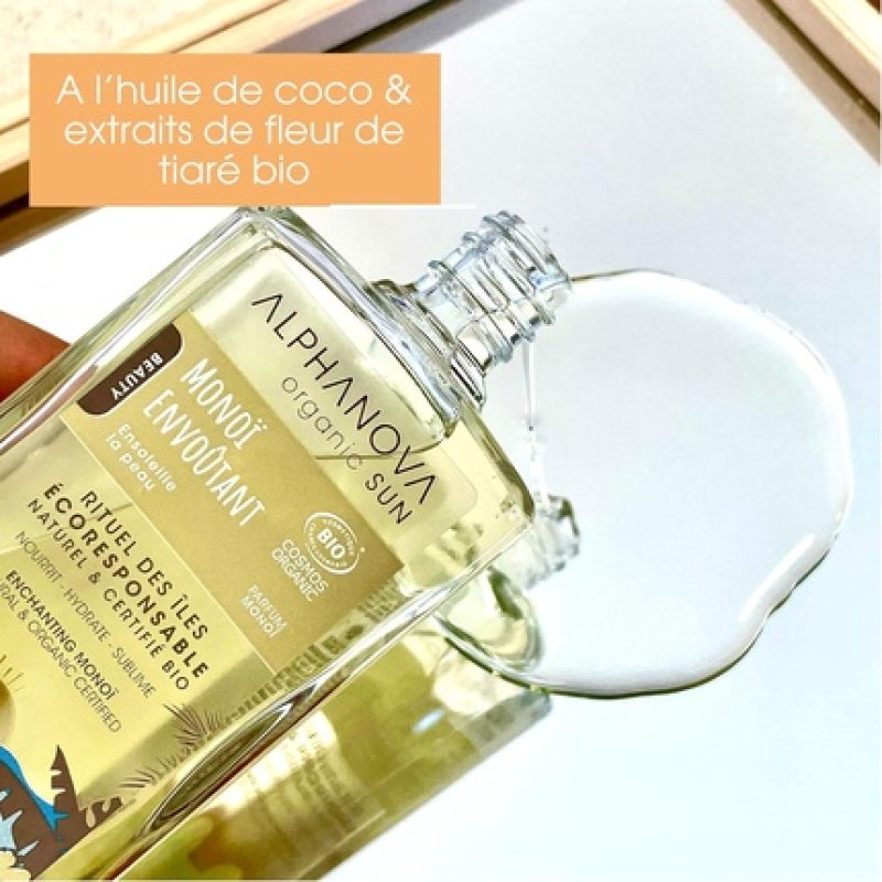 Alphanova Monoi Enchanting Perfumed Moisturizer for Body and Hair - Natural and Organic