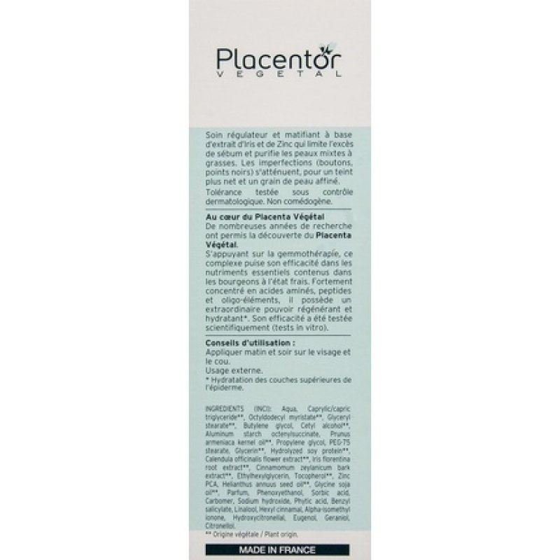 Placentor Vegetal Regulating Cream for Combination and Oily Skin 50ml