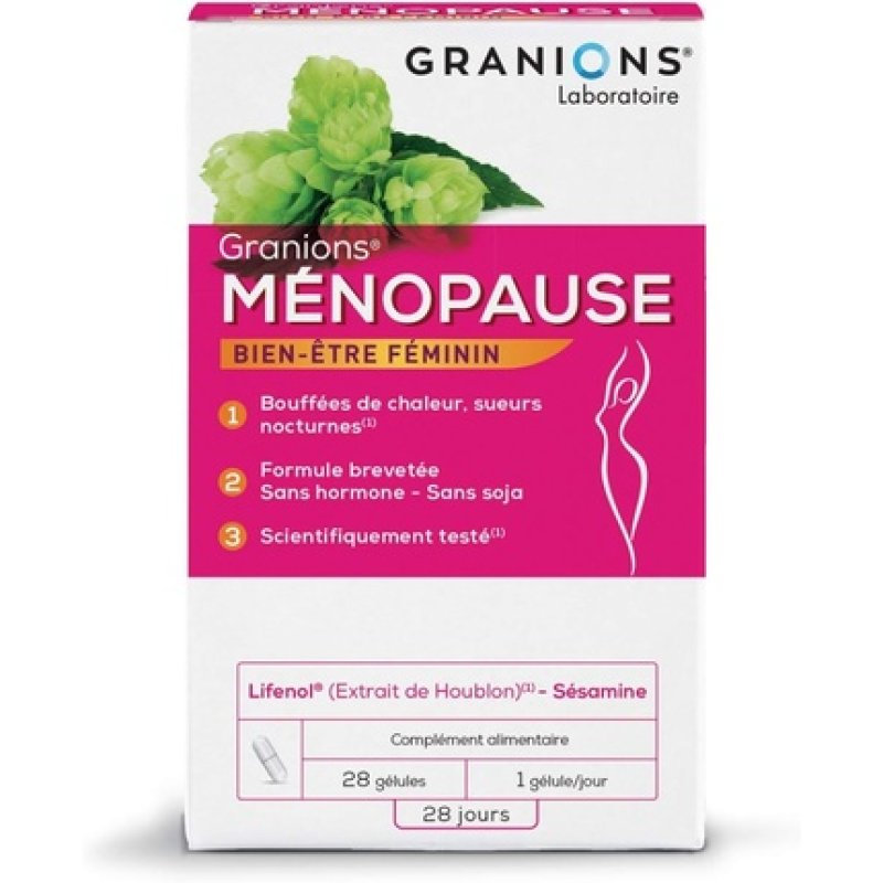 Granions Menopause 28 Capsules - 28 Days Lifenol Hops Extract