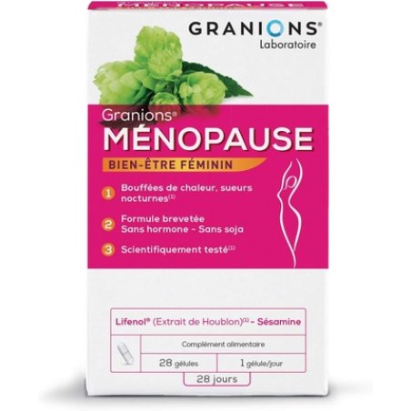 Granions Menopause 28 Capsules - 28 Days Lifenol Hops Extract