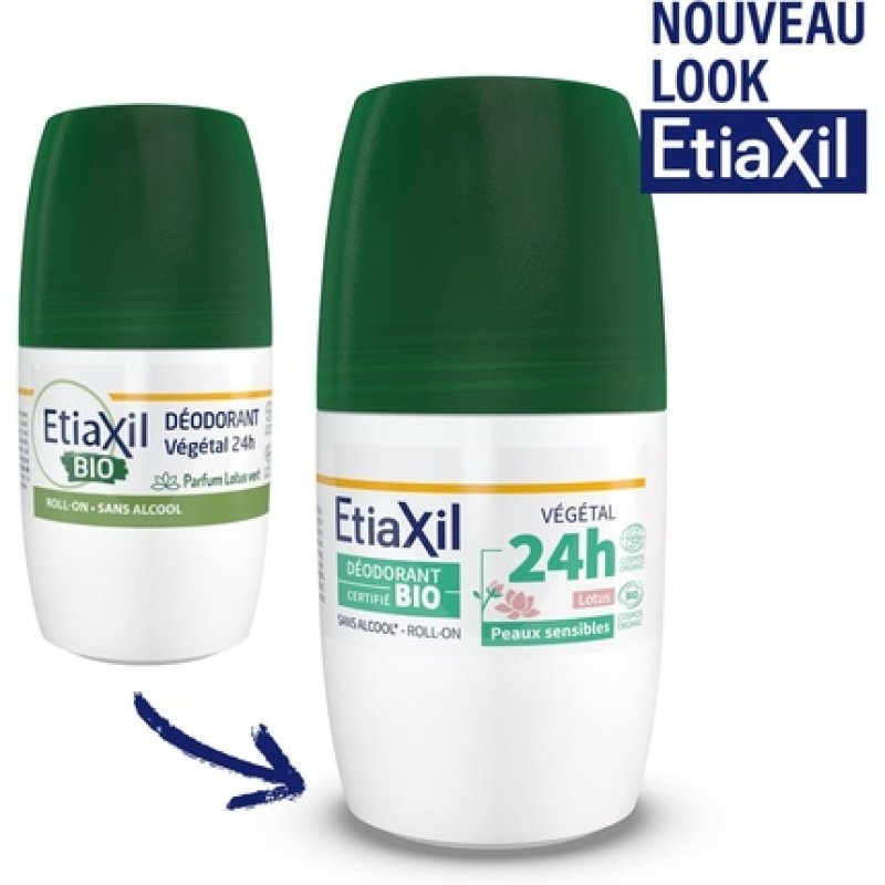 Etiaxil Certified Organic Plant Deodorant Lotus Scent 24h for Underarms